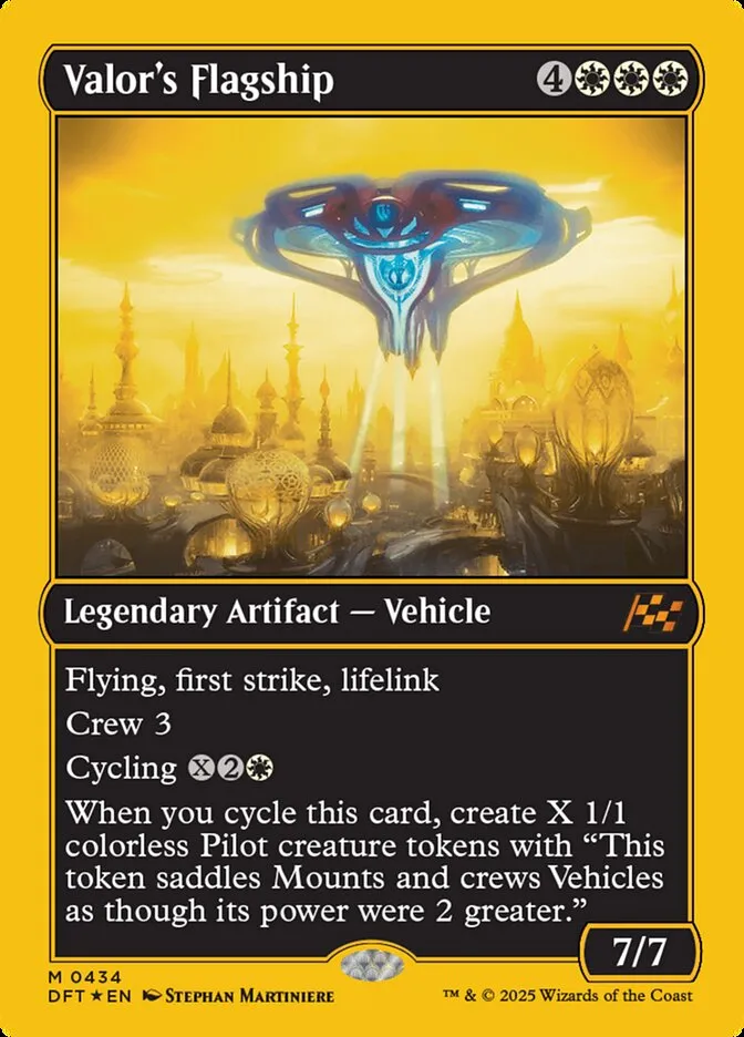 2025 Aetherdrift Valor's Flagship [First Place Foil] mythic #434 mythic card image