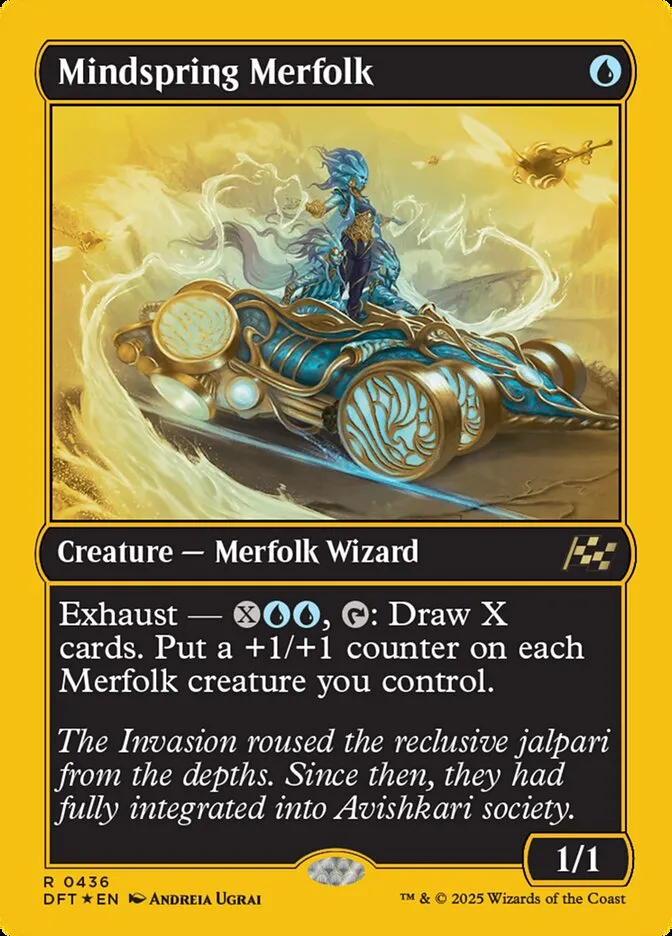 2025 Aetherdrift Mindspring Merfolk [First Place Foil] rare #436 rare card image