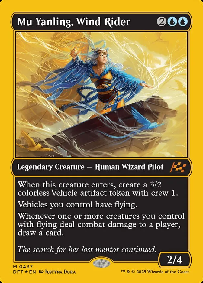 2025 Aetherdrift Mu Yanling, Wind Rider [First Place Foil] mythic #437 mythic card image