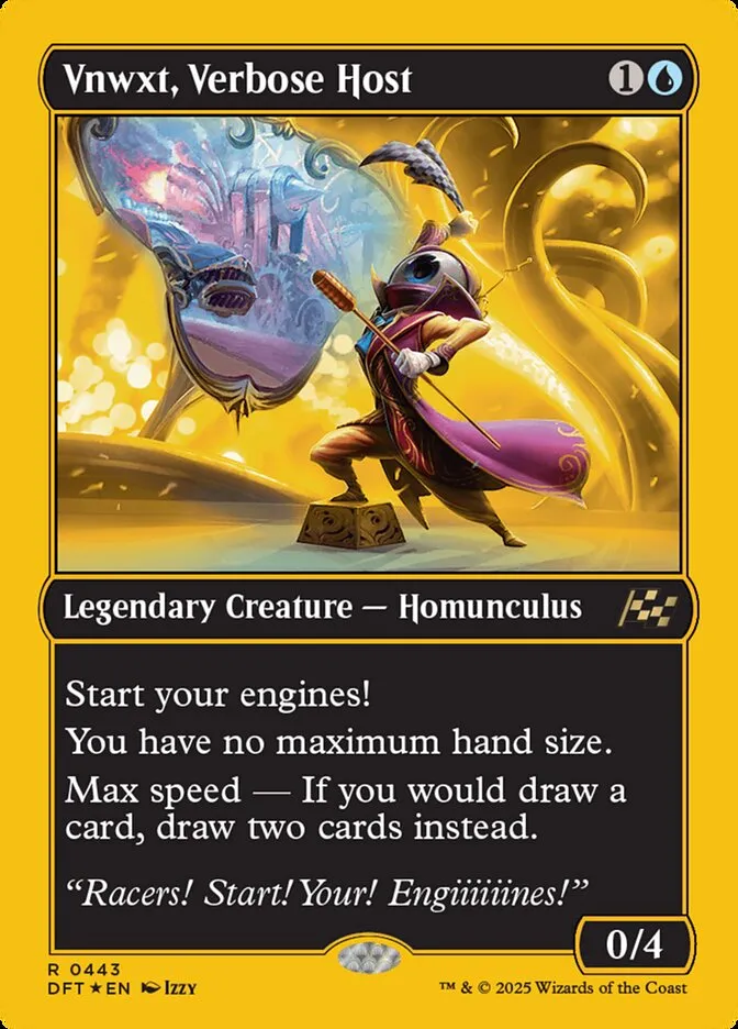 2025 Aetherdrift Vnwxt, Verbose Host [First Place Foil] rare #443 rare card image