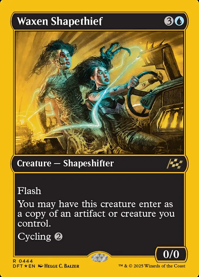 2025 Aetherdrift Waxen Shapethief rare #444 rare card image