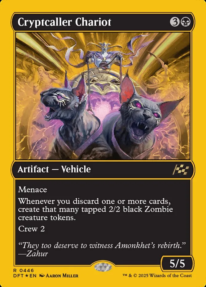 2025 Aetherdrift Cryptcaller Chariot [First Place Foil] rare #446 rare card image
