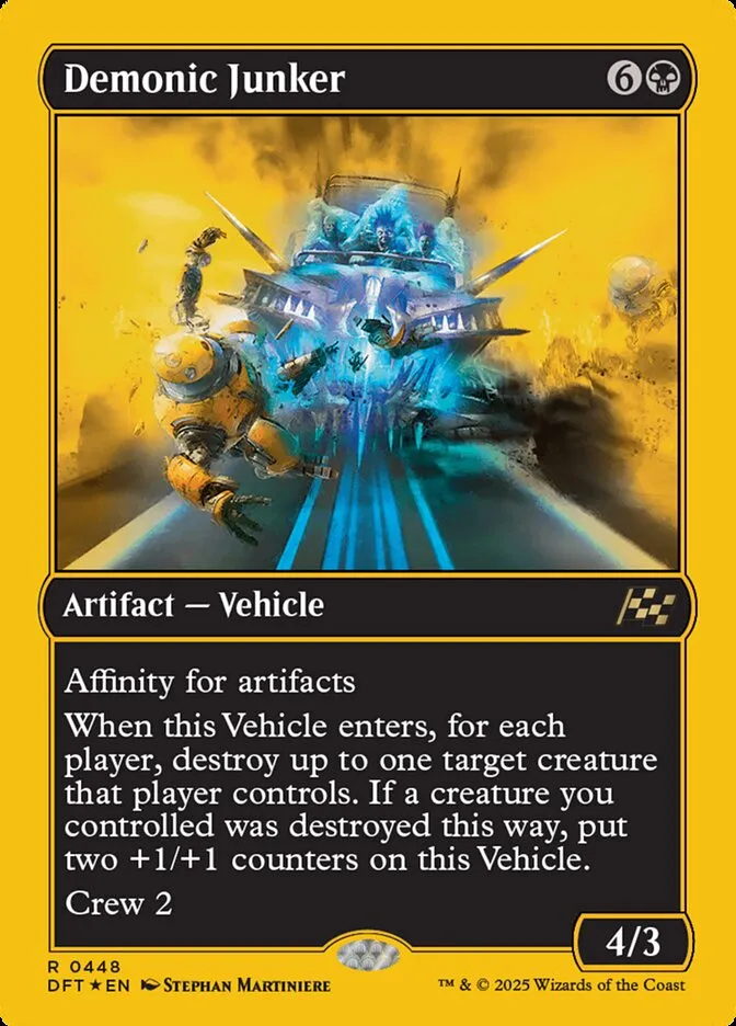 2025 Aetherdrift Demonic Junker [First Place Foil] rare #448 rare card image