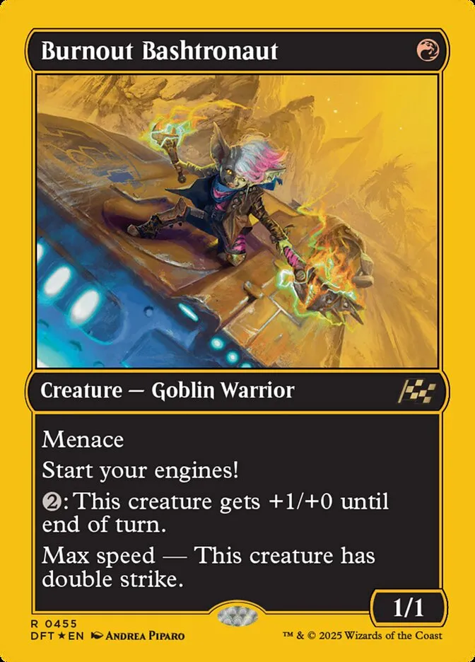 2025 Aetherdrift Burnout Bashtronaut [First Place Foil] rare #455 rare card image