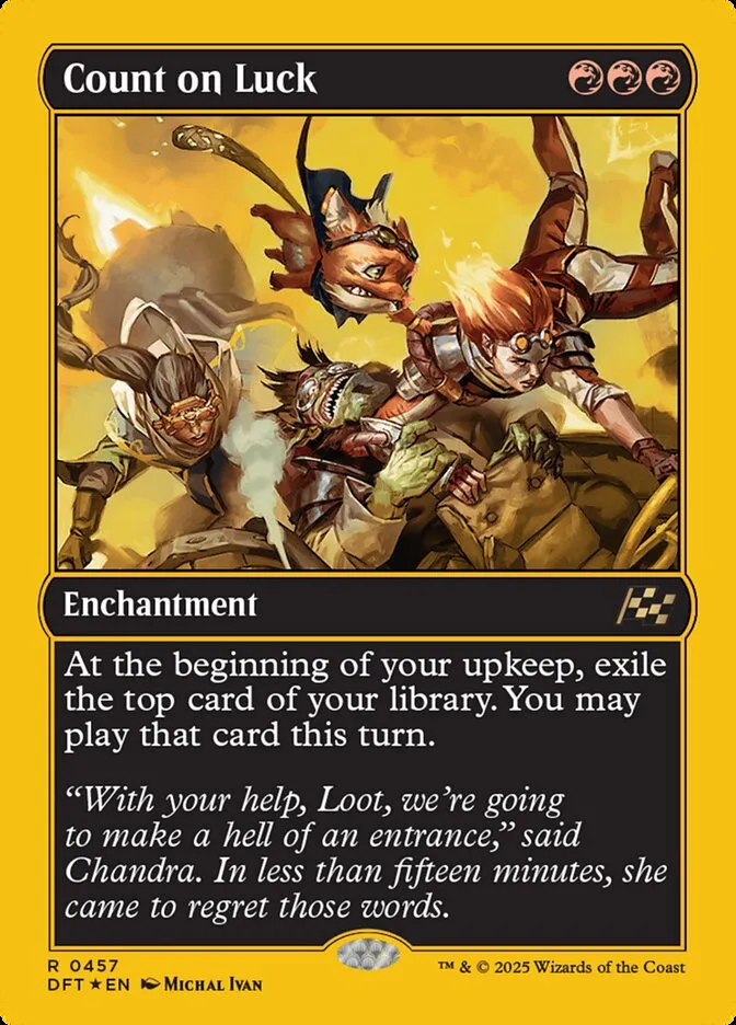 2025 Aetherdrift Count on Luck [First Place Foil] rare #457 rare card image