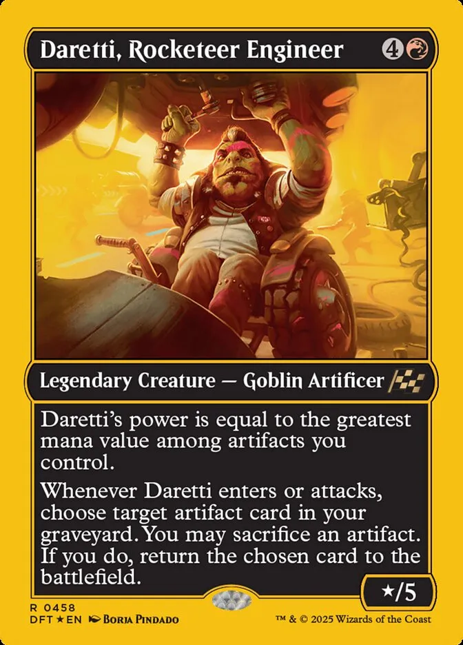 2025 Aetherdrift Daretti, Rocketeer Engineer rare #458 rare card image