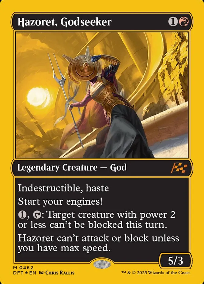 2025 Aetherdrift Hazoret, Godseeker [First Place Foil] mythic #462 mythic card image