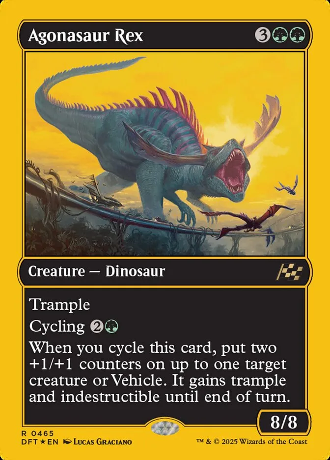 2025 Aetherdrift Agonasaur Rex rare #465 rare card image