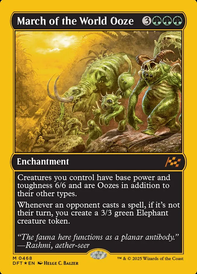 2025 Aetherdrift March of the World Ooze [First Place Foil] mythic #468 mythic card image