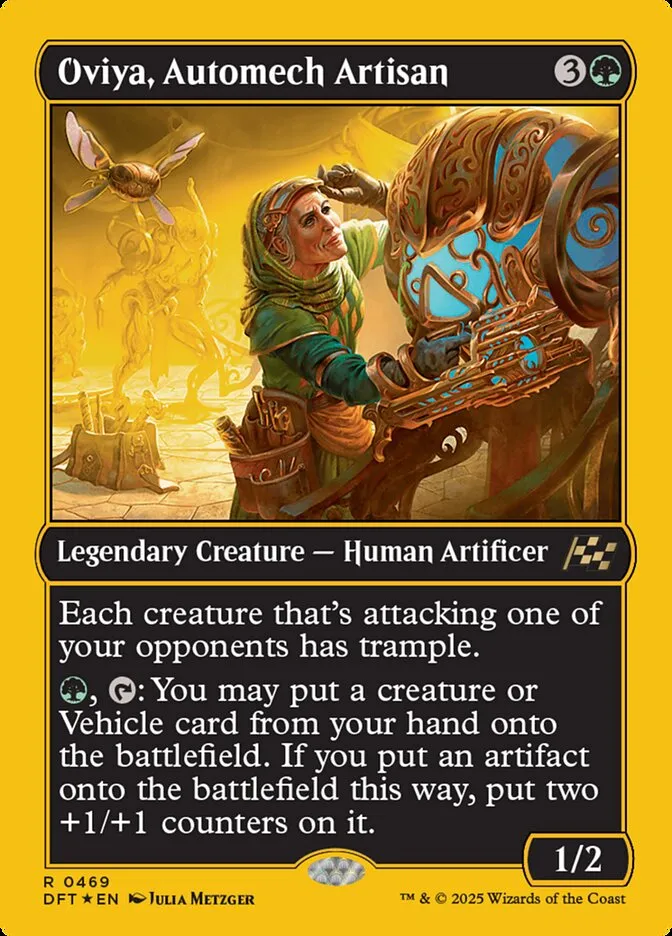 2025 Aetherdrift Oviya, Automech Artisan [First Place Foil] rare #469 rare card image