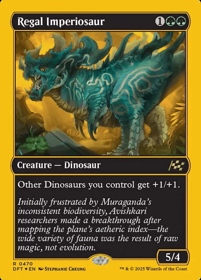 2025 Aetherdrift Regal Imperiosaur [First Place Foil] rare #470 rare card image