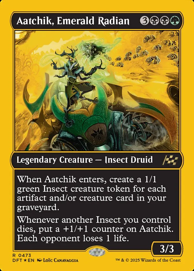 2025 Aetherdrift Aatchik, Emerald Radian rare #473 rare card image