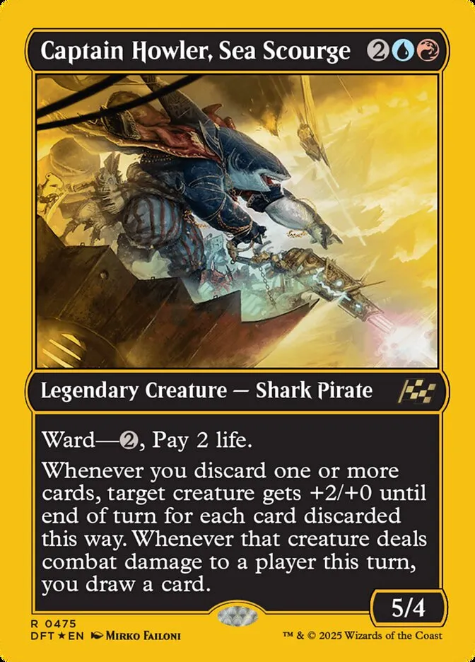 2025 Aetherdrift Captain Howler, Sea Scourge [First Place Foil] rare #475 rare card image