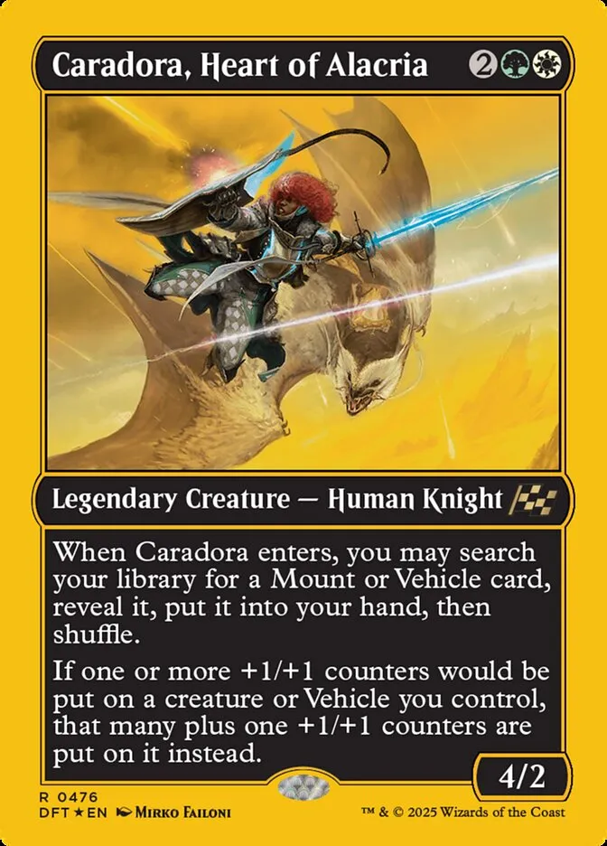 2025 Aetherdrift Caradora, Heart of Alacria [First Place Foil] rare #476 rare card image