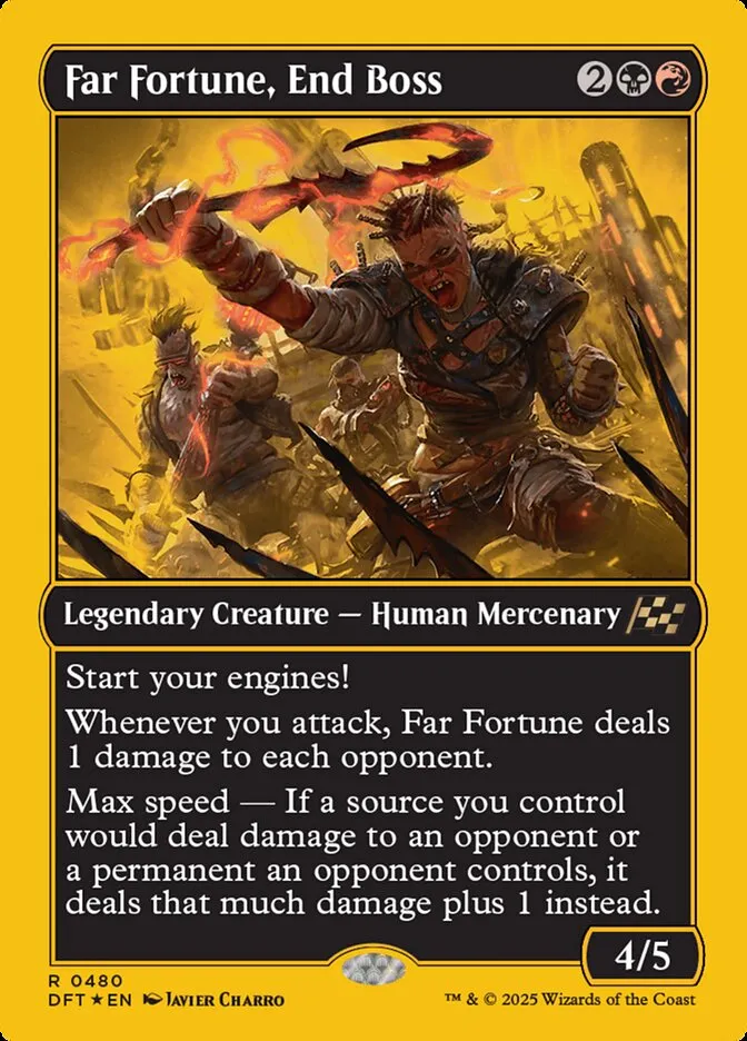2025 Aetherdrift Far Fortune, End Boss rare #480 rare card image