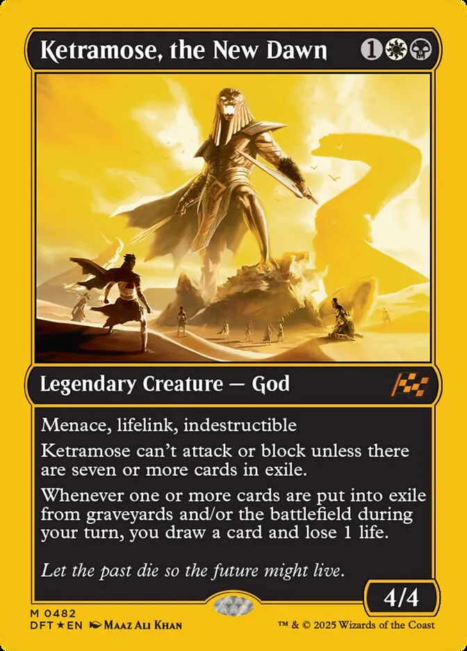 2025 Aetherdrift Ketramose, the New Dawn [First Place Foil] mythic #482 mythic card image