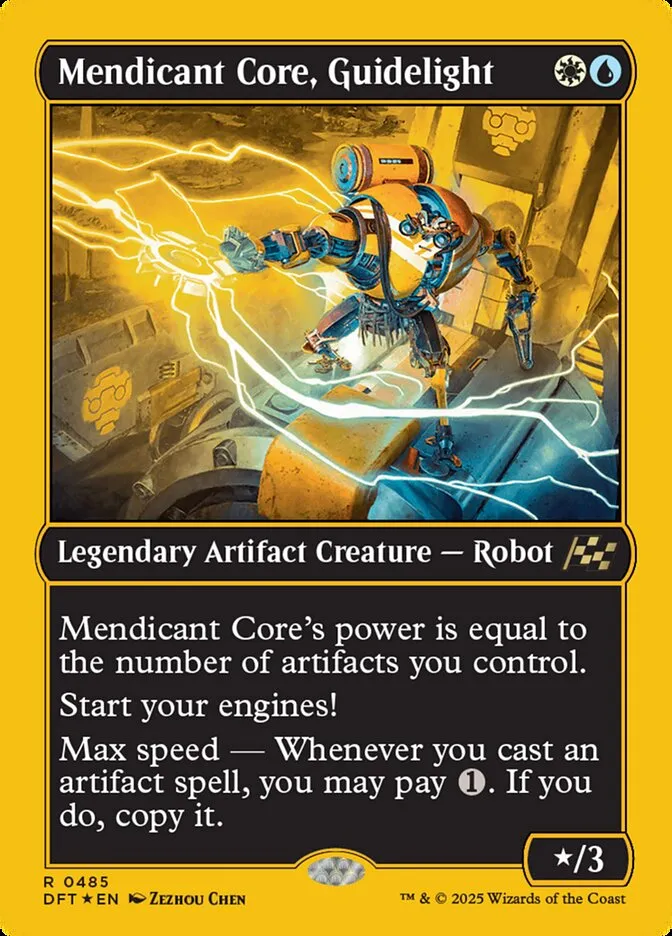 2025 Aetherdrift Mendicant Core, Guidelight [First Place Foil] rare #485 rare card image