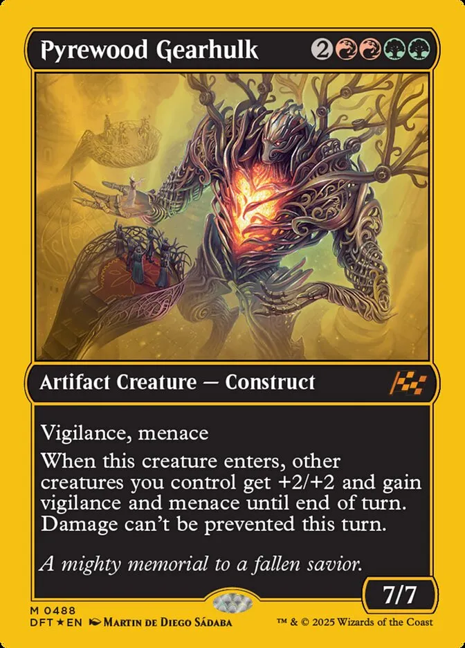 2025 Aetherdrift Pyrewood Gearhulk mythic #488 mythic card image