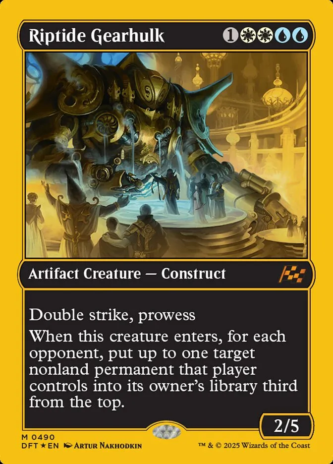 2025 Aetherdrift Riptide Gearhulk mythic #490 mythic card image