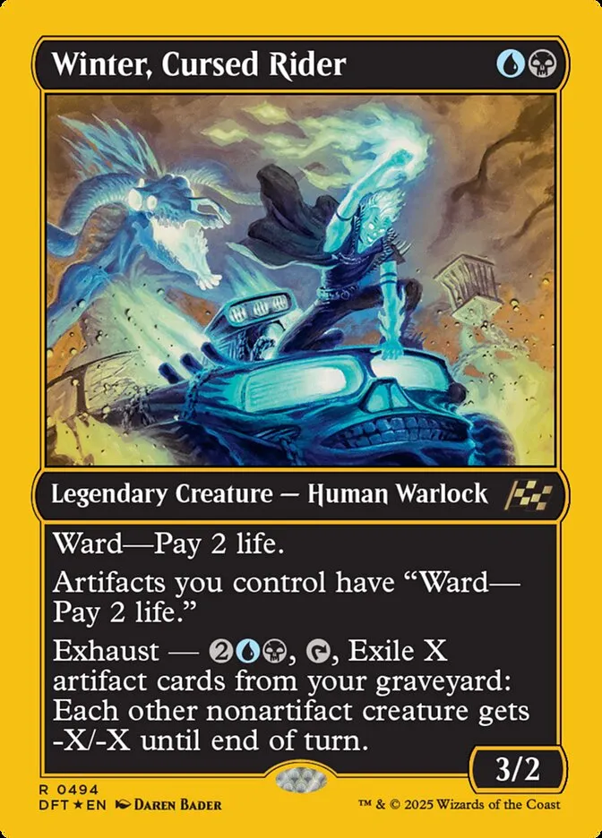 2025 Aetherdrift Winter, Cursed Rider rare #494 rare card image