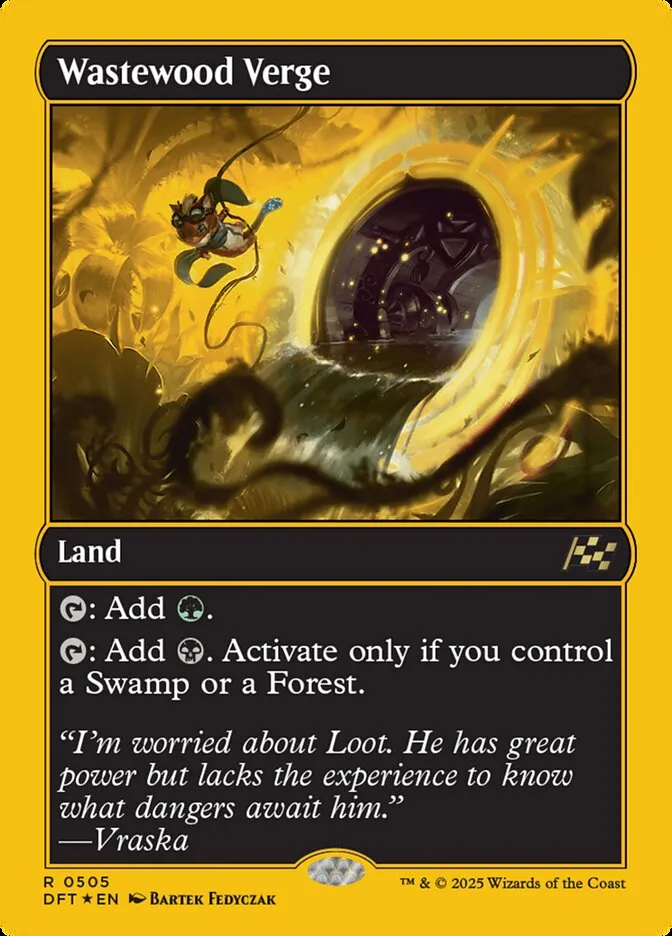 2025 Aetherdrift Wastewood Verge [First Place Foil] rare #505 rare card image