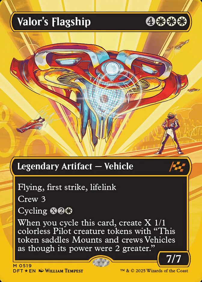 2025 Aetherdrift Valor's Flagship [First Place Foil] mythic #519 mythic card image