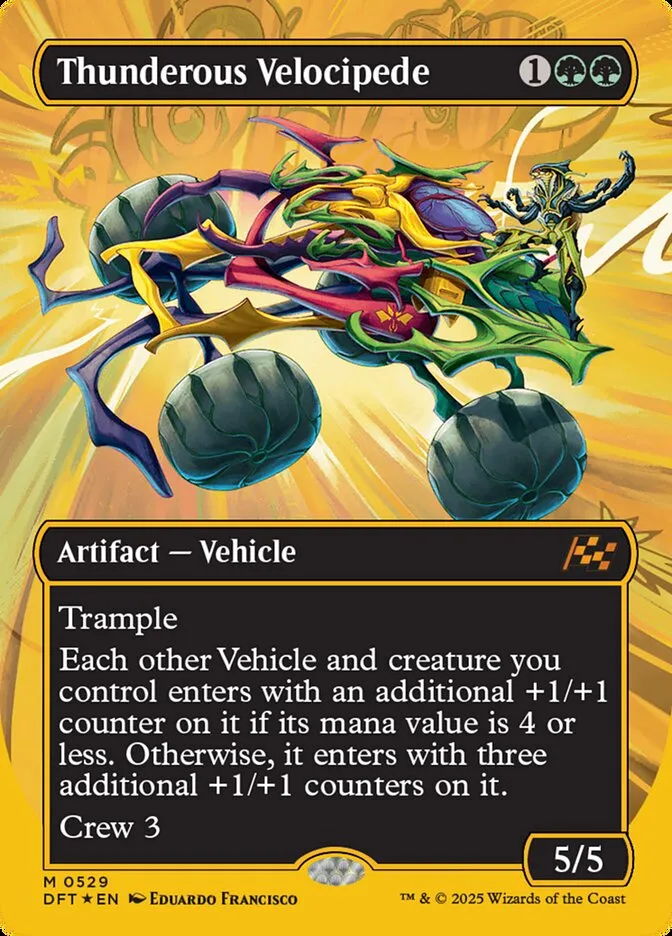 2025 Aetherdrift Thunderous Velocipede mythic #529 mythic card image