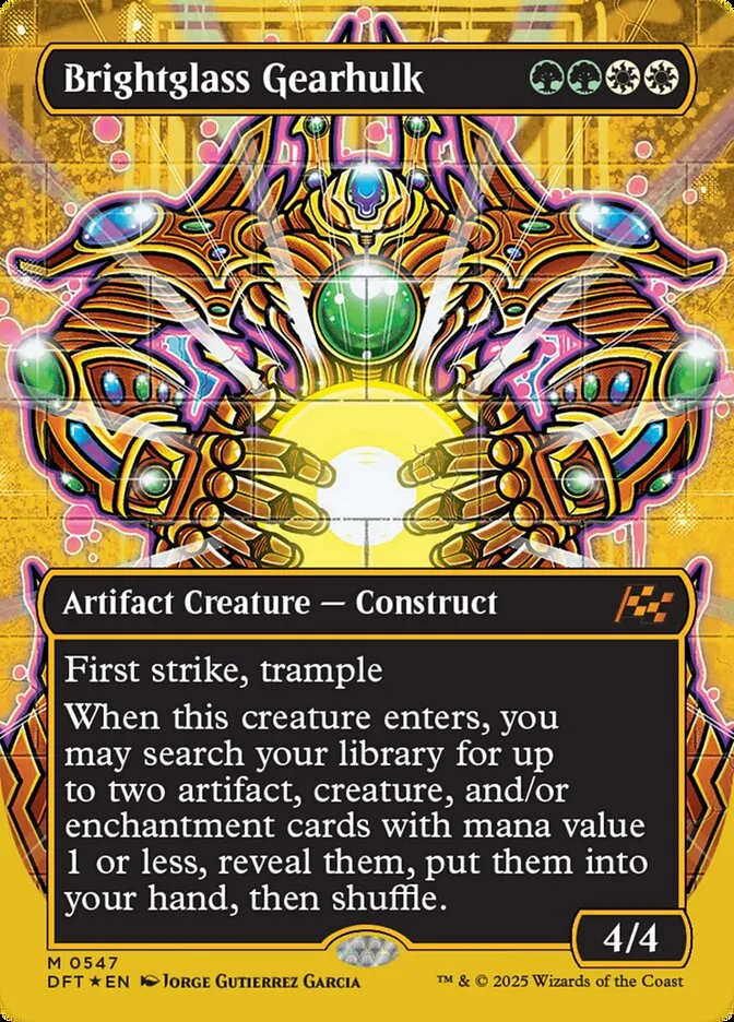 2025 Aetherdrift Brightglass Gearhulk mythic #547 mythic card image