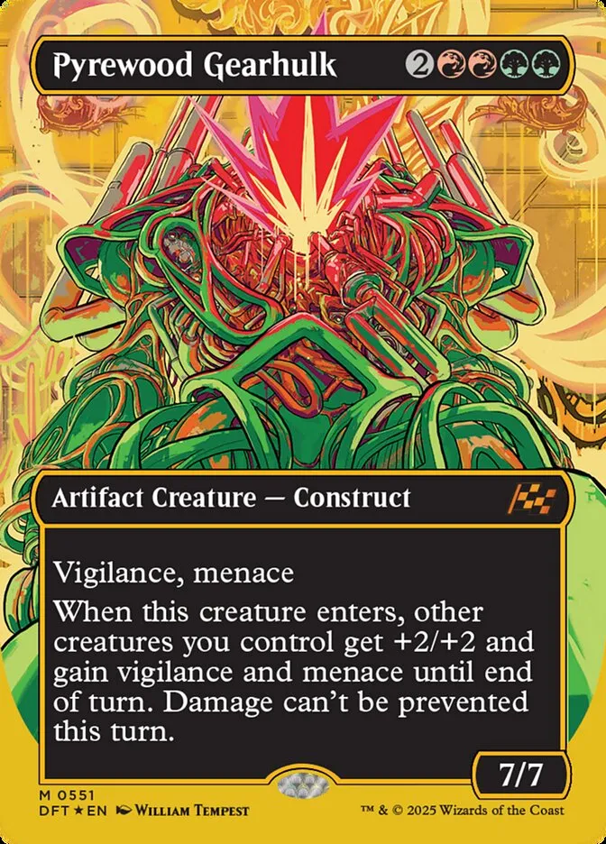 2025 Aetherdrift Pyrewood Gearhulk mythic #551 mythic card image
