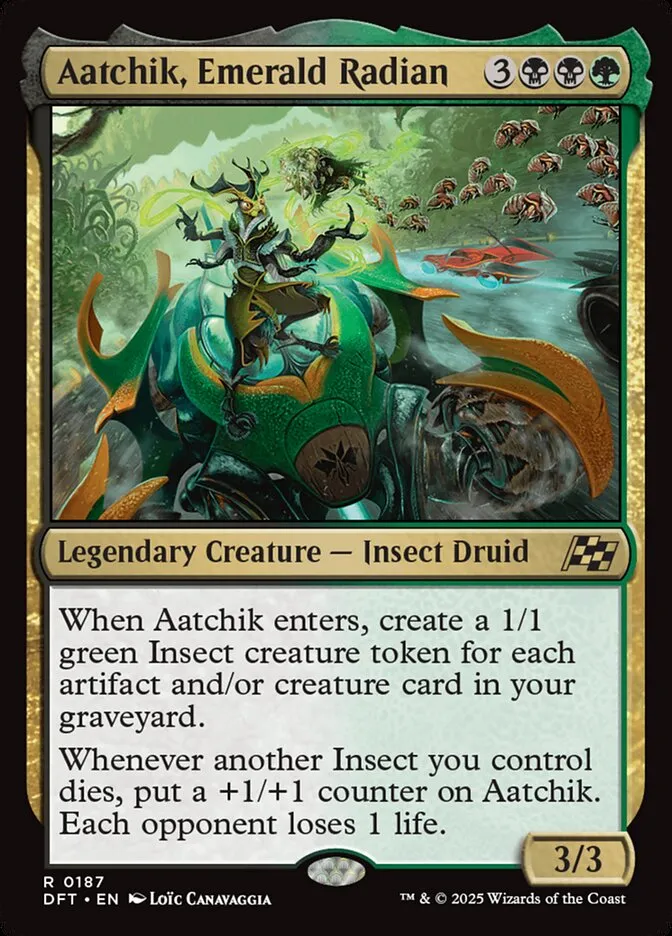 2025 Aetherdrift Aatchik, Emerald Radian [Foil] rare #187 rare card image