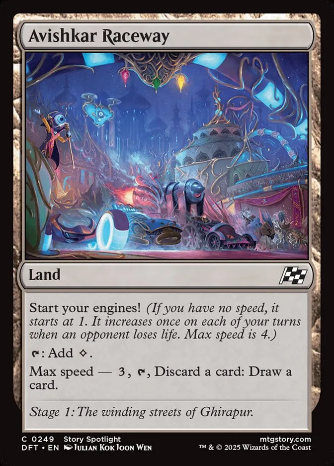 2025 Aetherdrift Avishkar Raceway common #249 common card image