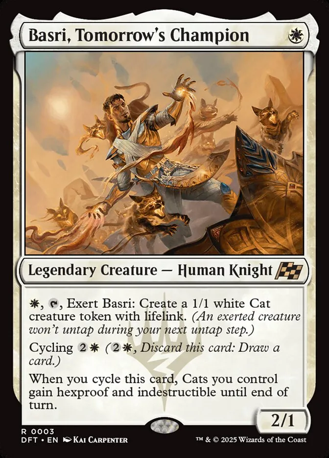 2025 Aetherdrift Basri, Tomorrow's Champion rare #3 rare card image