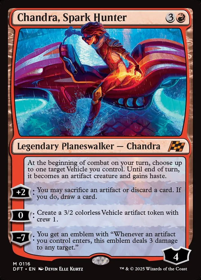 2025 Aetherdrift Chandra, Spark Hunter [Foil] mythic #116 mythic card image