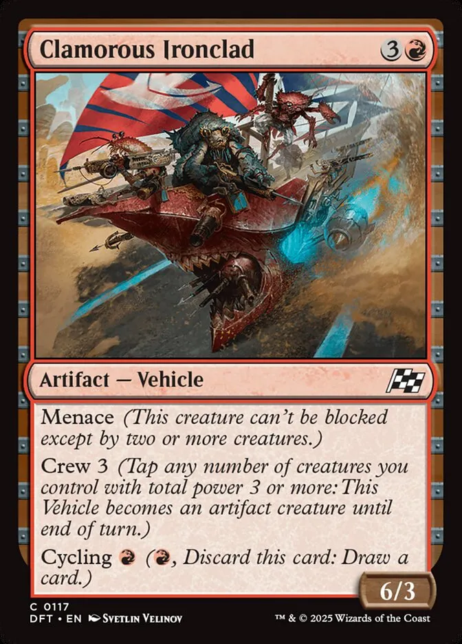 2025 Aetherdrift Clamorous Ironclad common #117 common card image