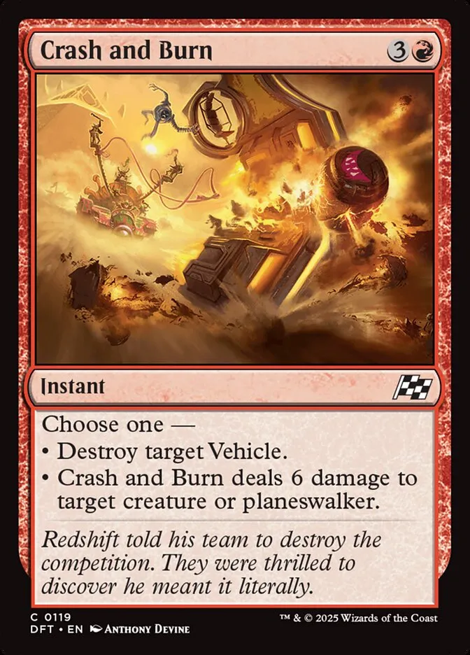 2025 Aetherdrift Crash and Burn [Foil] common #119 common card image
