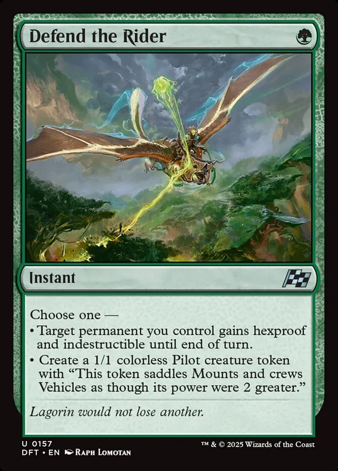 2025 Aetherdrift Defend the Rider uncommon #157 uncommon card image