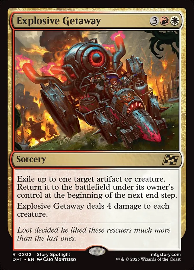2025 Aetherdrift Explosive Getaway rare #202 rare card image