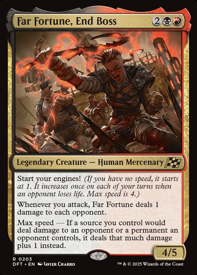2025 Aetherdrift Far Fortune, End Boss rare #203 rare card image