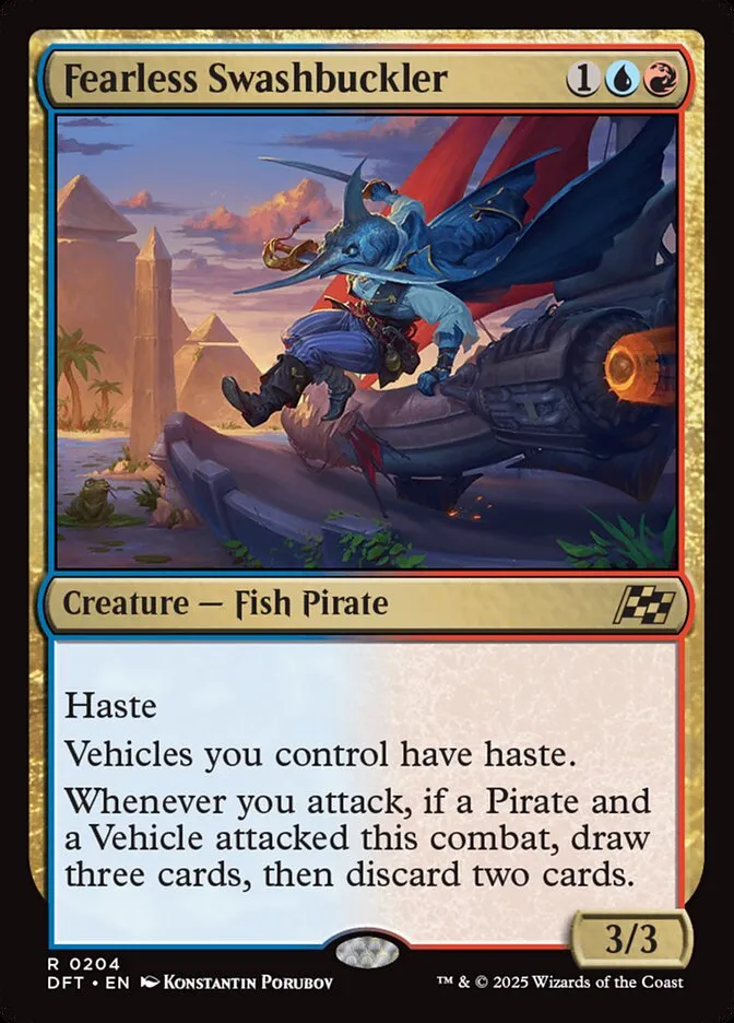 2025 Aetherdrift Fearless Swashbuckler rare #204 rare card image