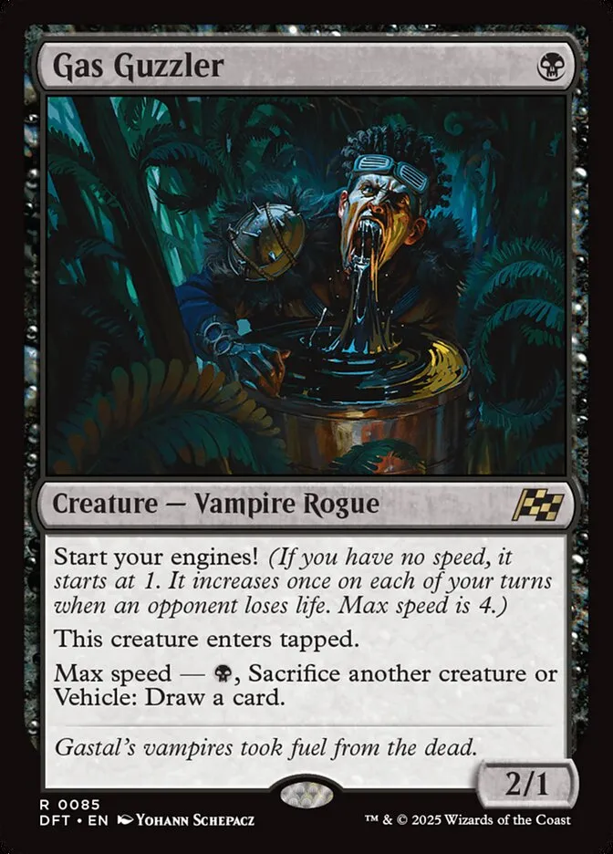 2025 Aetherdrift Gas Guzzler rare #85 rare card image