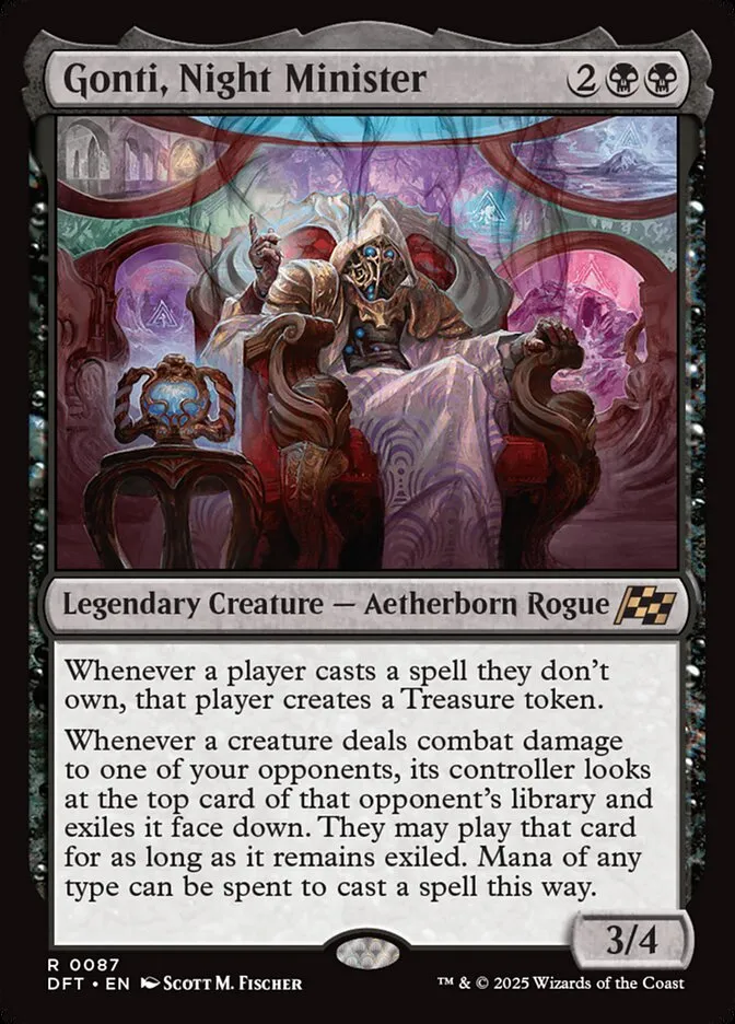 2025 Aetherdrift Gonti, Night Minister [Foil] rare #87 rare card image