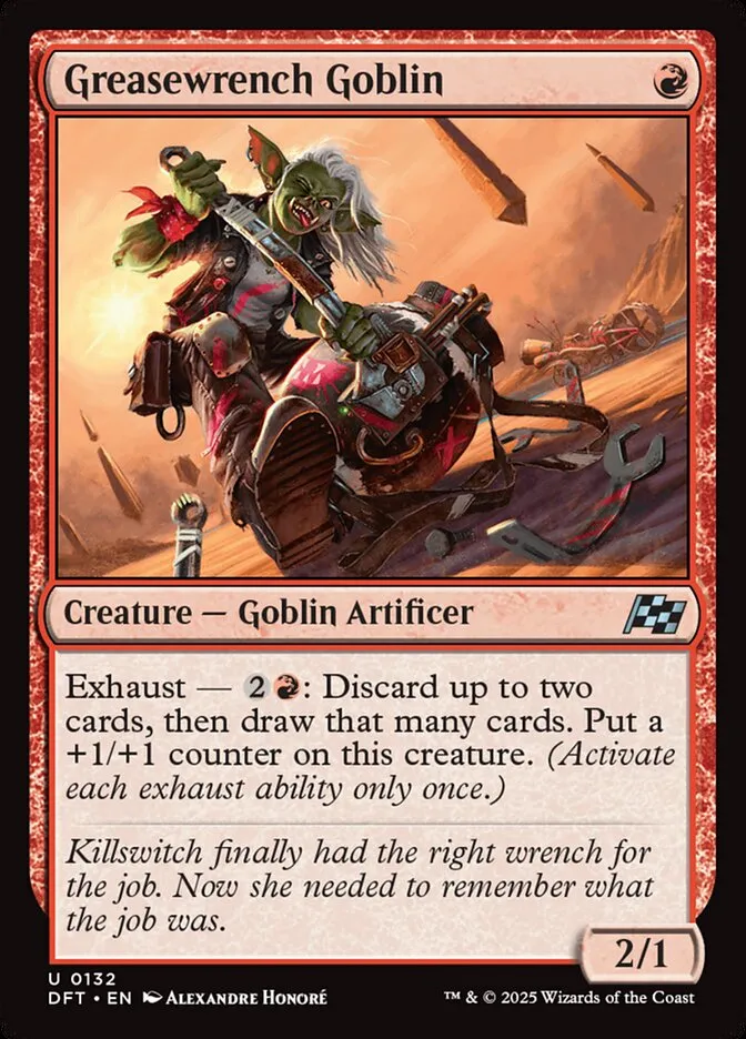 2025 Aetherdrift Greasewrench Goblin uncommon #132 uncommon card image