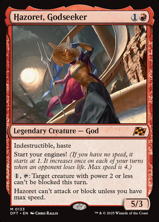 2025 Aetherdrift Hazoret, Godseeker [Prerelease] mythic #133 mythic card image