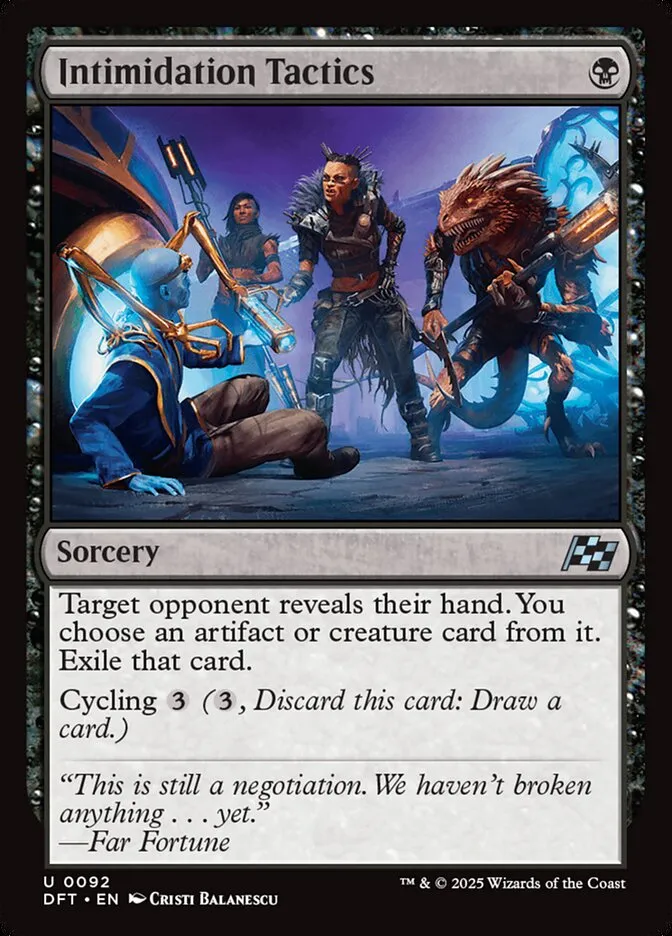 2025 Aetherdrift Intimidation Tactics uncommon #92 uncommon card image