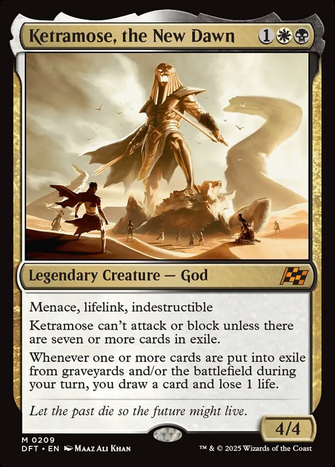 2025 Aetherdrift Ketramose, the New Dawn mythic #209 mythic card image