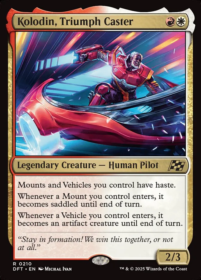 2025 Aetherdrift Kolodin, Triumph Caster rare #210 rare card image