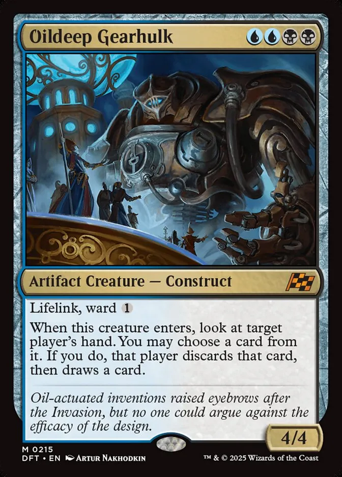 2025 Aetherdrift Oildeep Gearhulk mythic #215 mythic card image