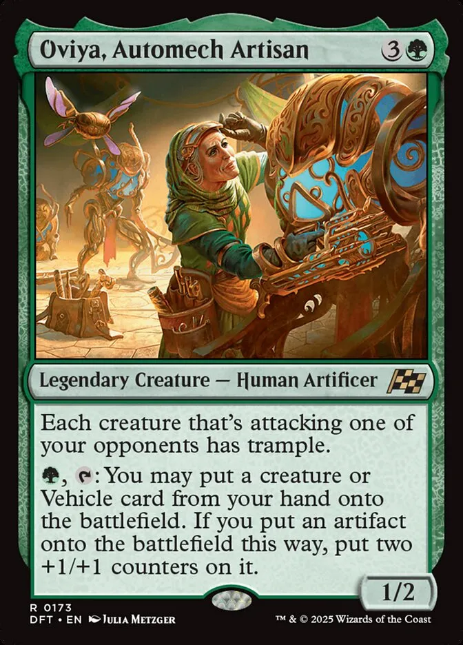 2025 Aetherdrift Oviya, Automech Artisan #173 rare card image