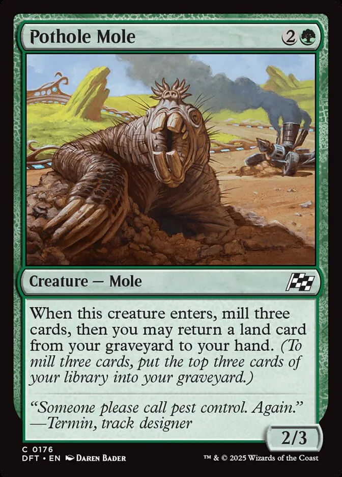 2025 Aetherdrift Pothole Mole common #176 common card image