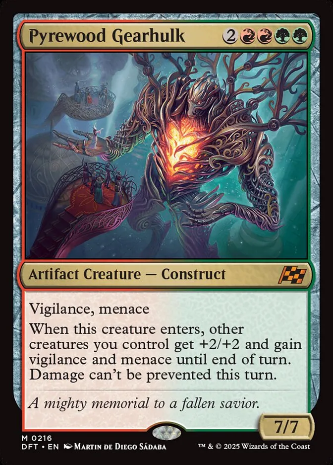 2025 Aetherdrift Pyrewood Gearhulk [Foil] mythic #216 mythic card image